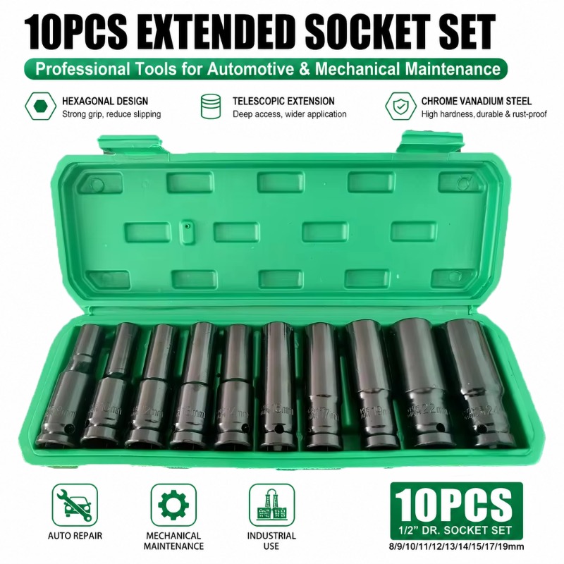 Car Workshop Tools And Equipment - Juego de 10 Llaves de Impacto