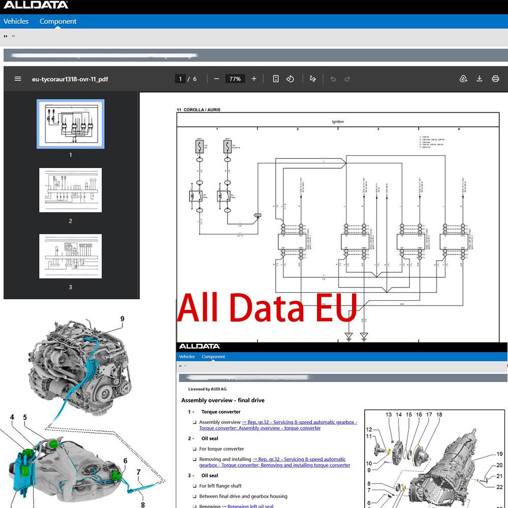 Software en Línea Alldata 2026 - Workshop Tools Diagram reseña y precio