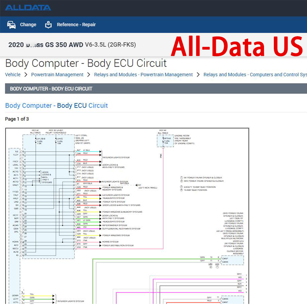 Software en Línea Alldata 2026 - Workshop Tools Diagram reseña y precio